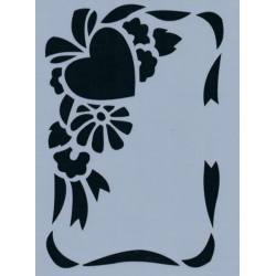 Szablon 20x15cm, D-27 Cadence, serce ramka